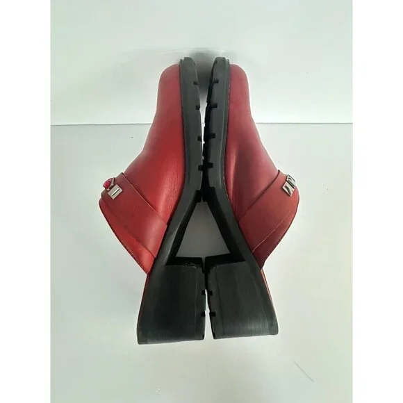 Vtg Y2K 90’s Tommy Hilfiger Slip On Chunky Leather‎ Mules Womens 11M Bejeweled
